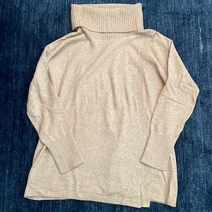 Seraphine Beige Roll Neck Maternity & Nursing Sweater